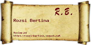 Rozsi Bertina névjegykártya